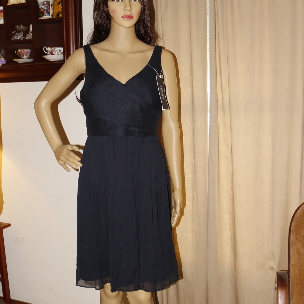 J. Crew Heidi Silk Chiffon Navy Party Dress NWT